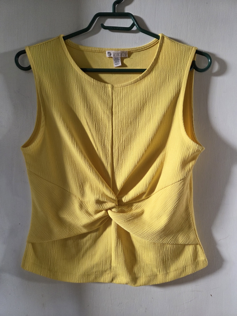 J. Jill Bright Yellow Knot-Front Sleeveless Top